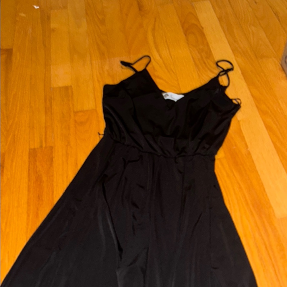 Elegant Black Spaghetti Strap Dress